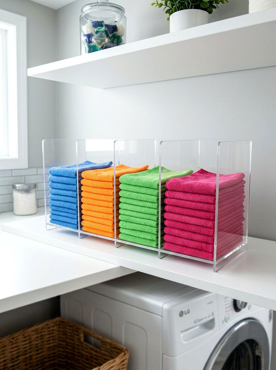 Acrylic Shelf Divider - 30 organizing cleaning supplies ideas