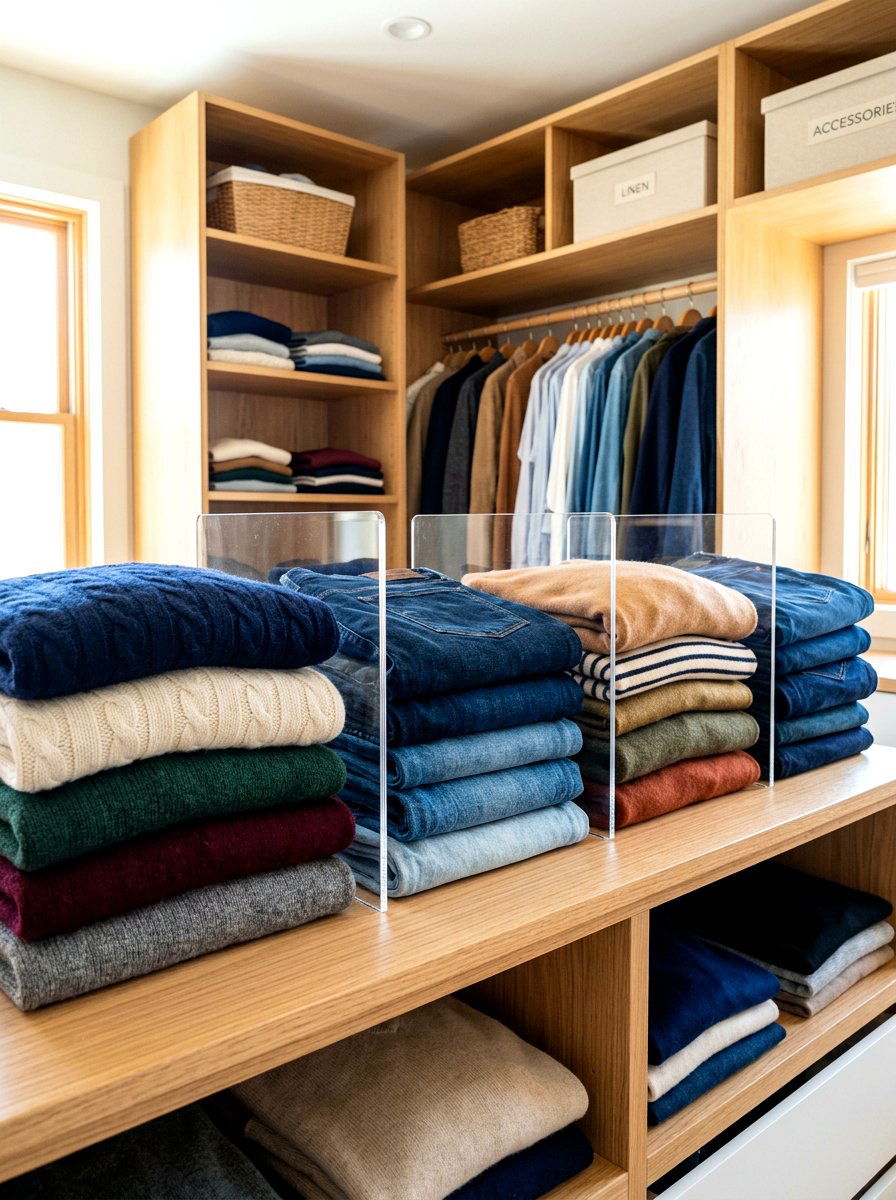 Acrylic Shelf Divider - 30 micro closet organization ideas
