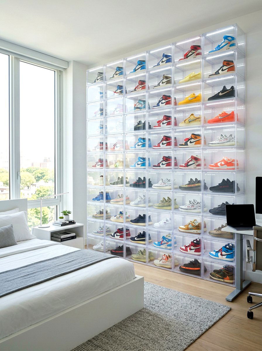 Acrylic Shoe Box - 30 shoe closet ideas