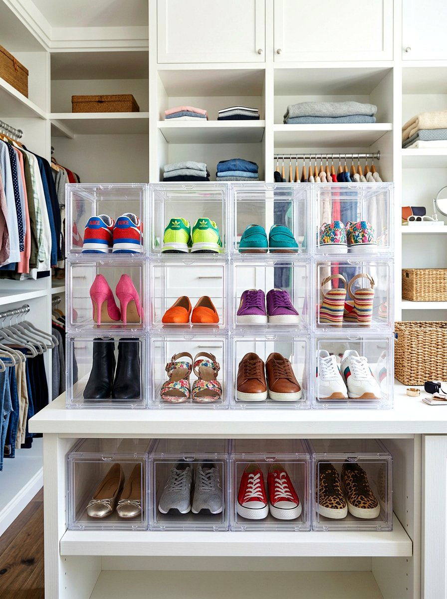 Acrylic Shoe Boxes - 30 shoe storage ideas
