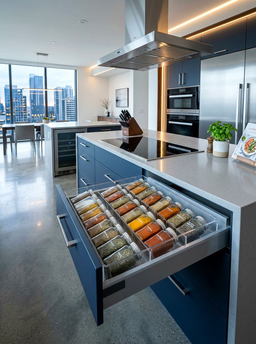 Acrylic Spice Drawer Organizer - 30 spice drawer ideas