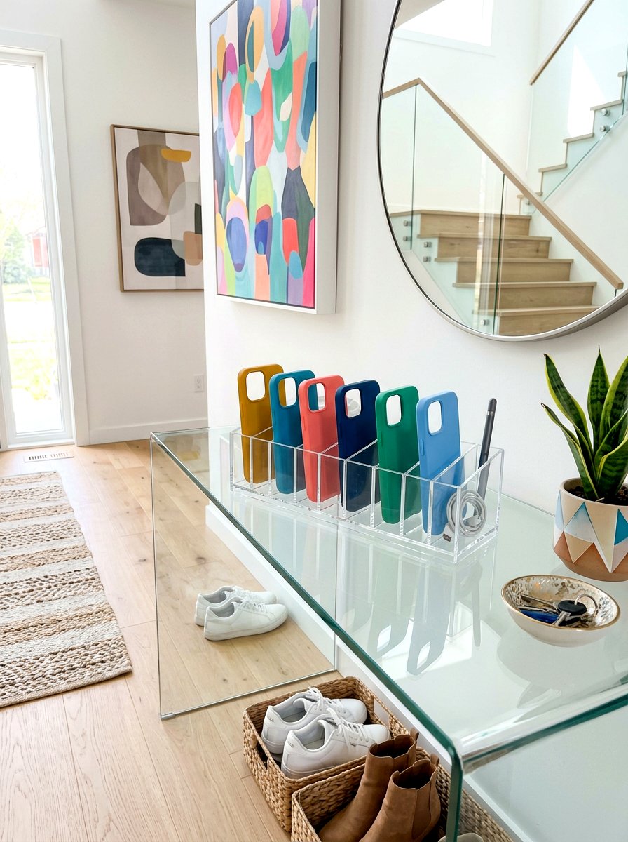 Acrylic Tech Organizer - 30 charging station entryway ideas
