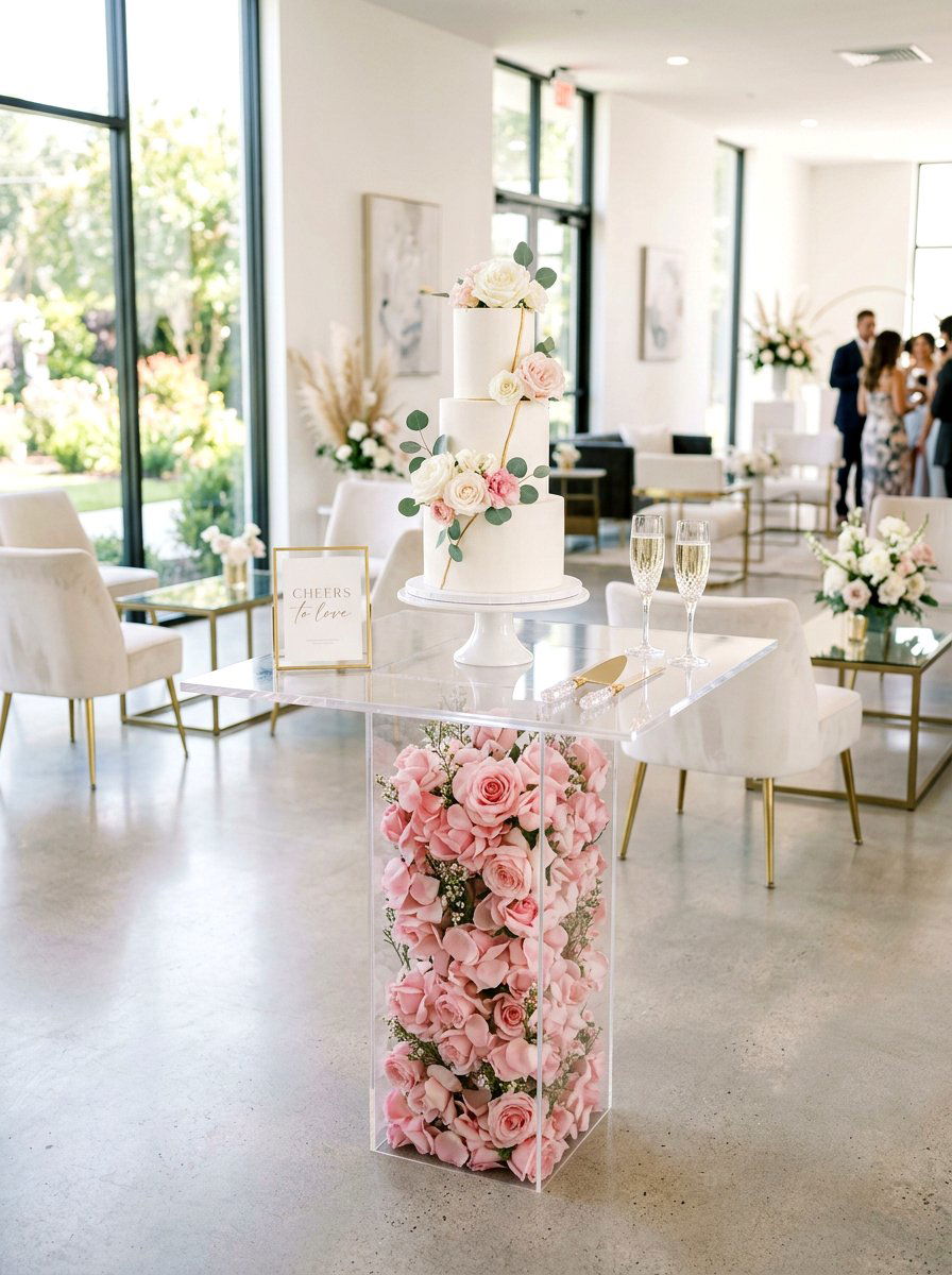 Acrylic Transparent Display - 30 cake table decor ideas