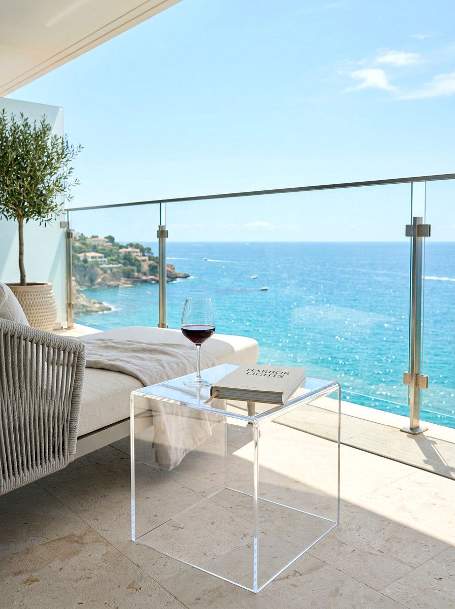 Acrylic Transparent End Table - 30 outdoor side table ideas