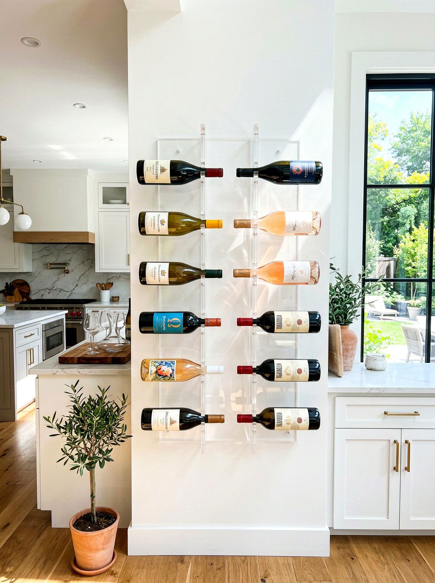 Acrylic Transparent Wine Rack - 30 wine storage kitchen ideas
