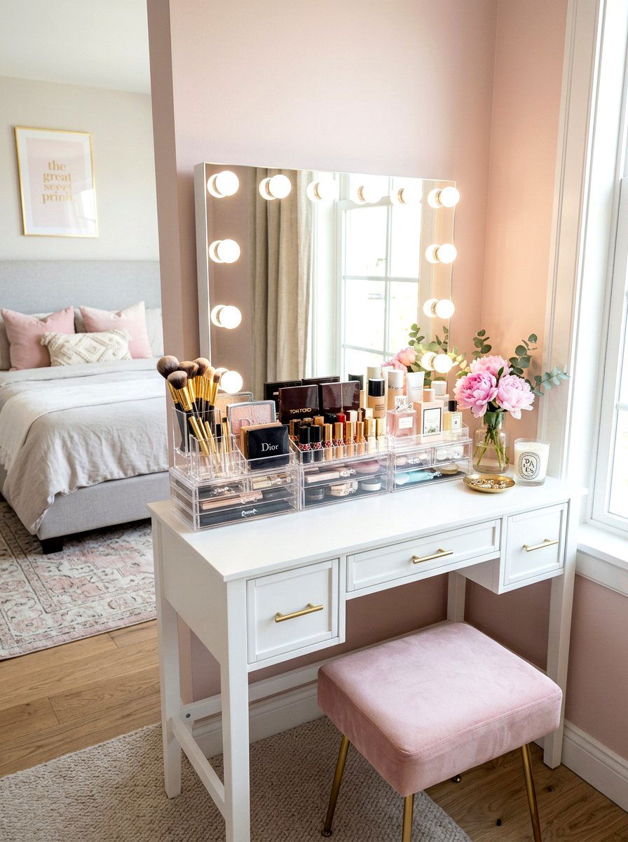 Acrylic Vanity Organizer - 30 reusable storage ideas