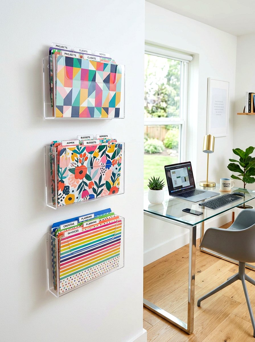 Acrylic Wall File Holder - 30 mail organization ideas