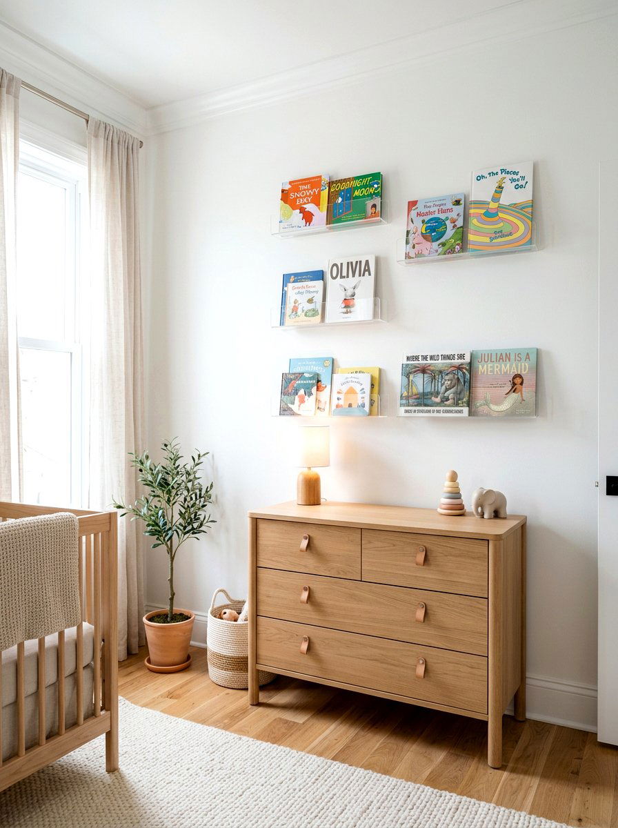 Acrylic Wall Shelf - 30 nursery bookshelf ideas
