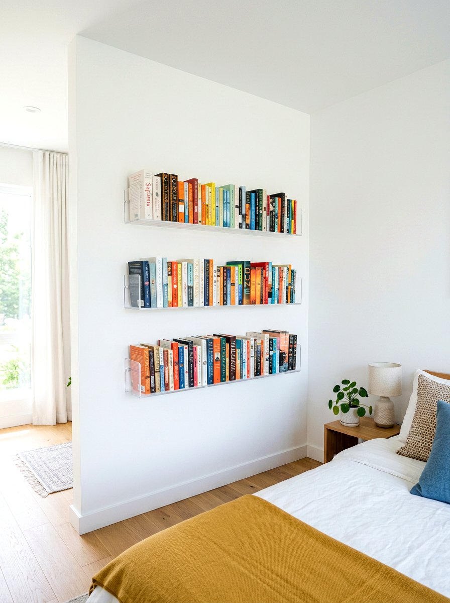Acrylic clear book shelves - 30 book lover teen room ideas