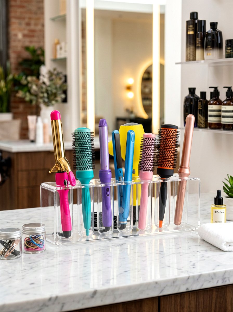 Acrylic hair tool station - 30 hair tool storage ideas