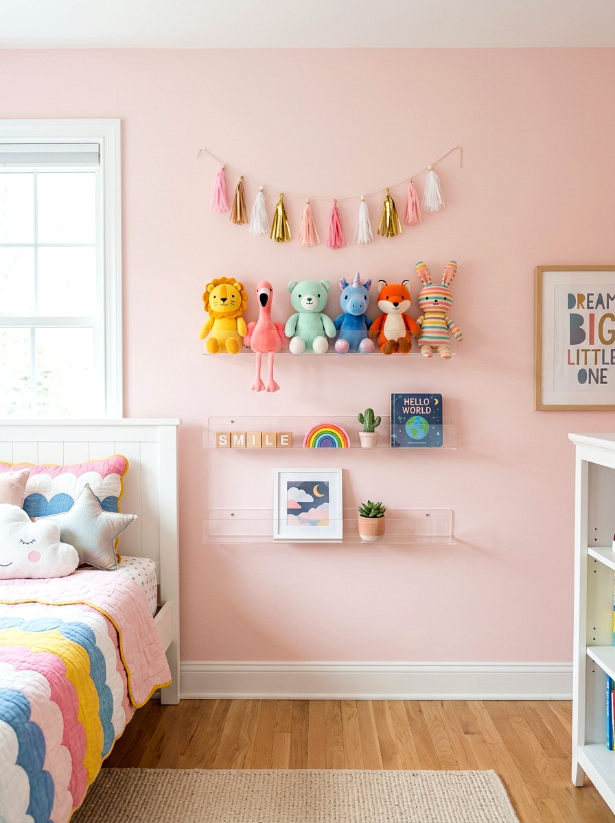 Acrylic picture ledge - 30 stuffed animal storage ideas