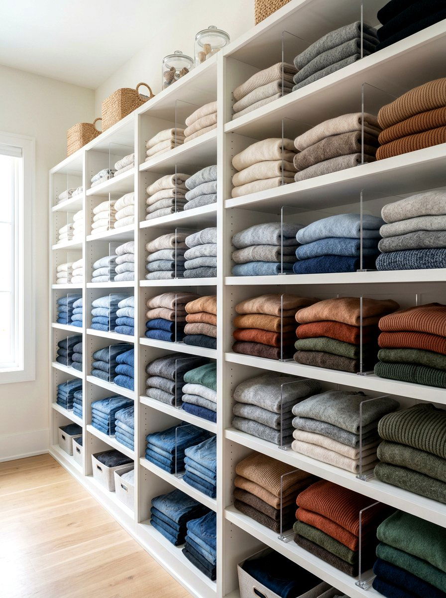 Acrylic shelf dividers - 30 small walk in closet ideas