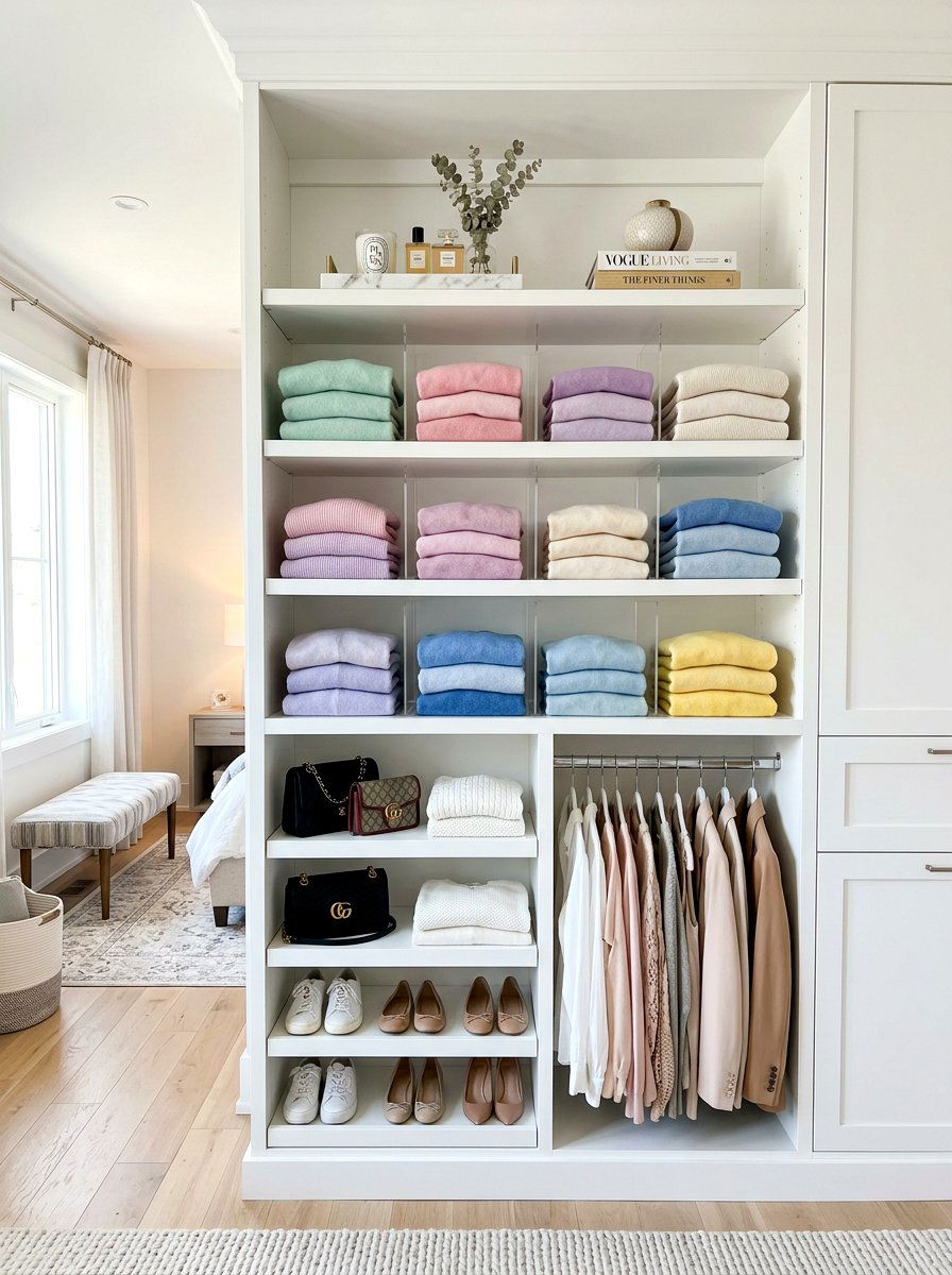 Acrylic shelf dividers - 30 aesthetic closet organization ideas
