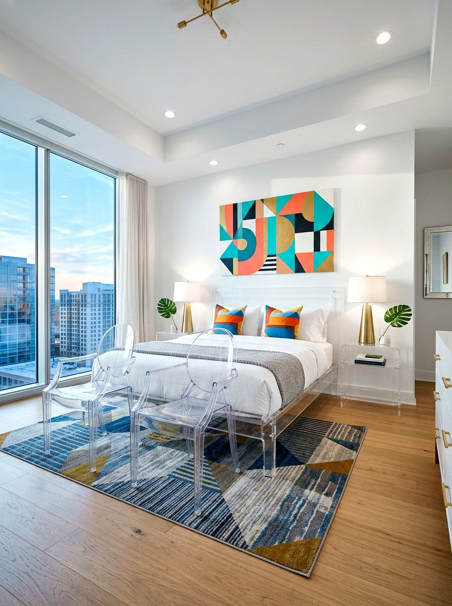 Acrylic transparent furniture bedroom style - 30 futuristic glam bedroom ideas