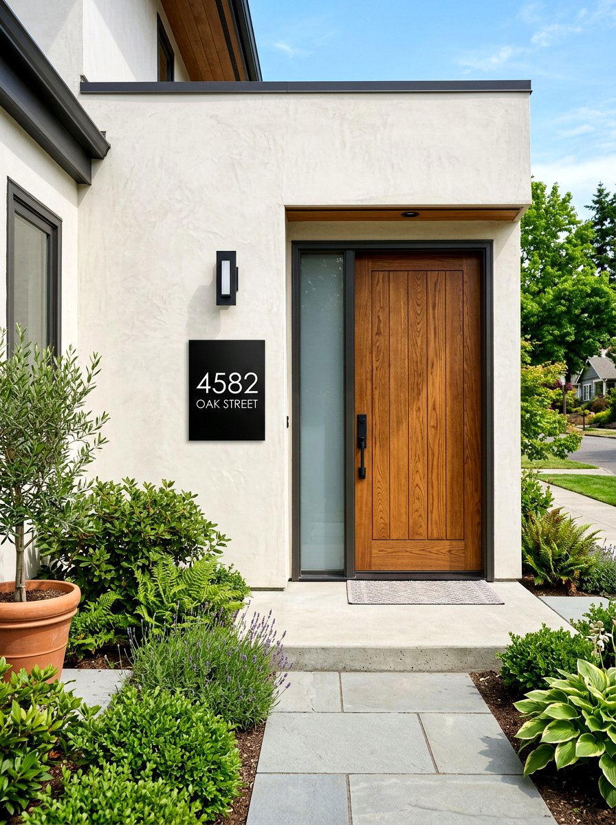 Address Plaque Signage - 30 curb appeal ideas for small homes