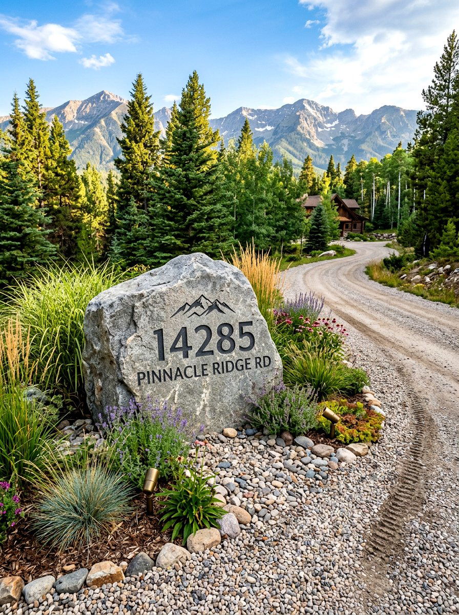 Address rock - 30 driveway entrance ideas