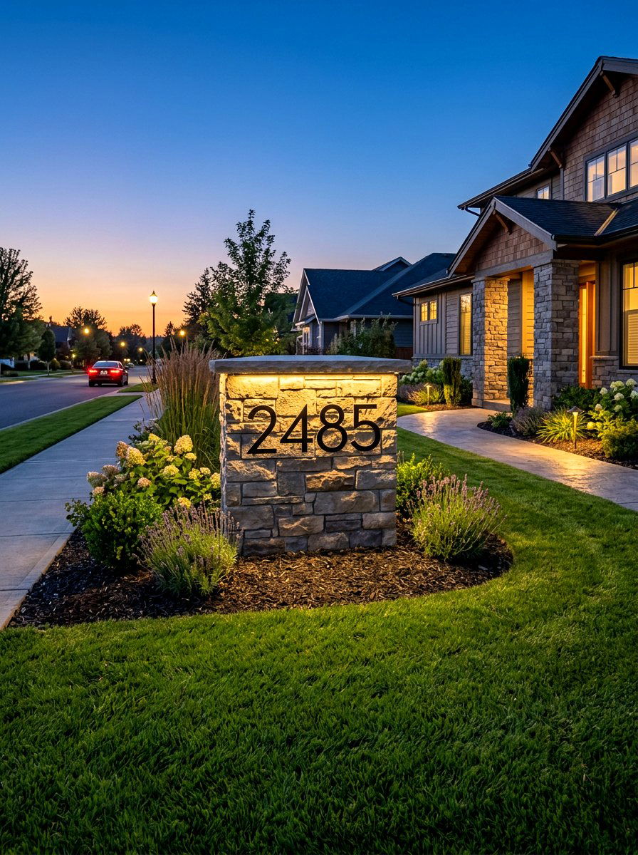 Address sign lighting - 30 exterior lighting ideas for front of house