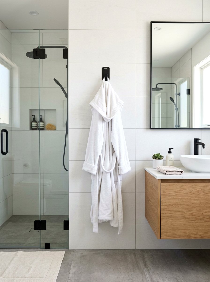 Adhesive Bathroom Hook - 30 bathroom organization ideas