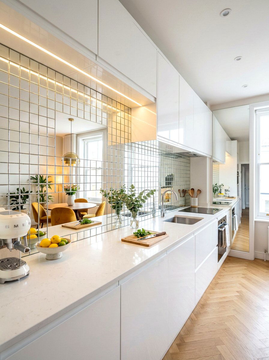 Adhesive Mirror Tiles - 30 temporary backsplash ideas