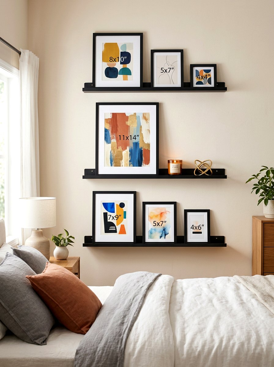 Adhesive Picture Ledge - 30 no drill shelf styling ideas