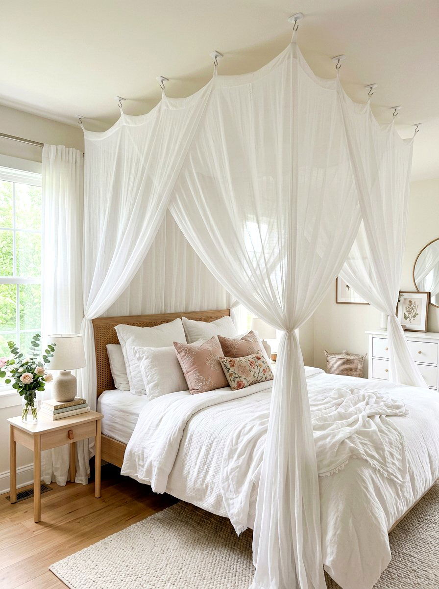 Adhesive ceiling hooks for curtains - 30 no drill curtain ideas aesthetic