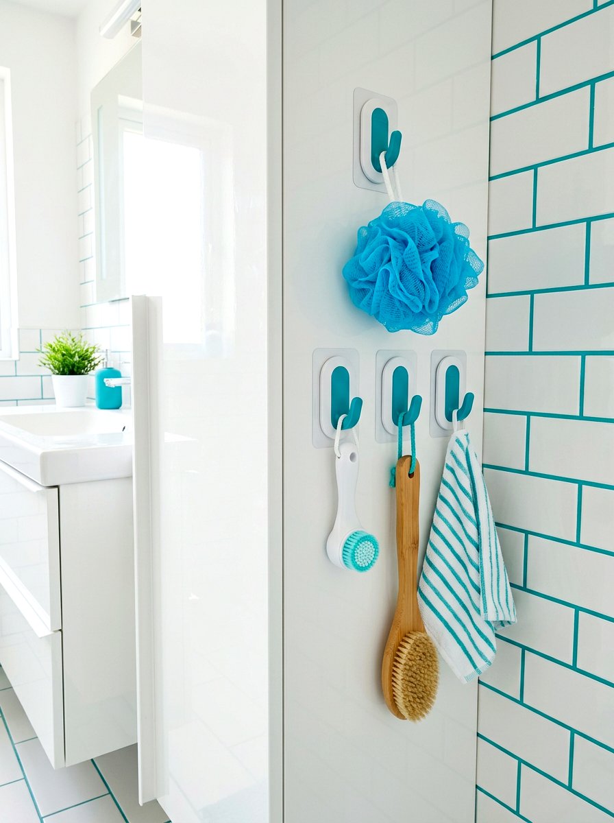 Adhesive wall hooks - 30 under sink bathroom storage ideas