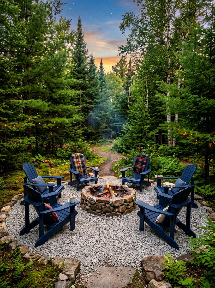 Adirondack Chair Circle - 30 evening backyard lounge ideas
