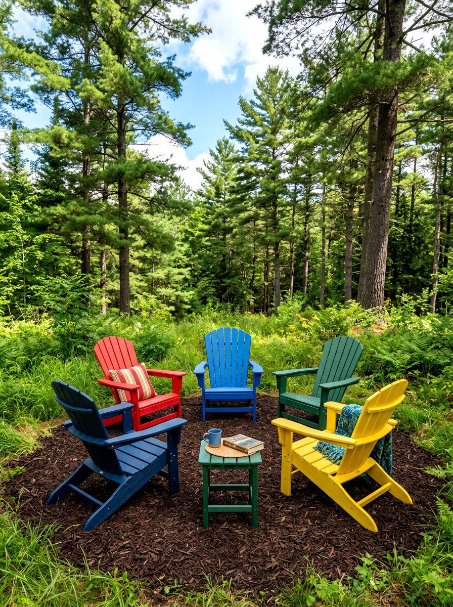 Adirondack Chair Circle - 30 backyard seating circle ideas