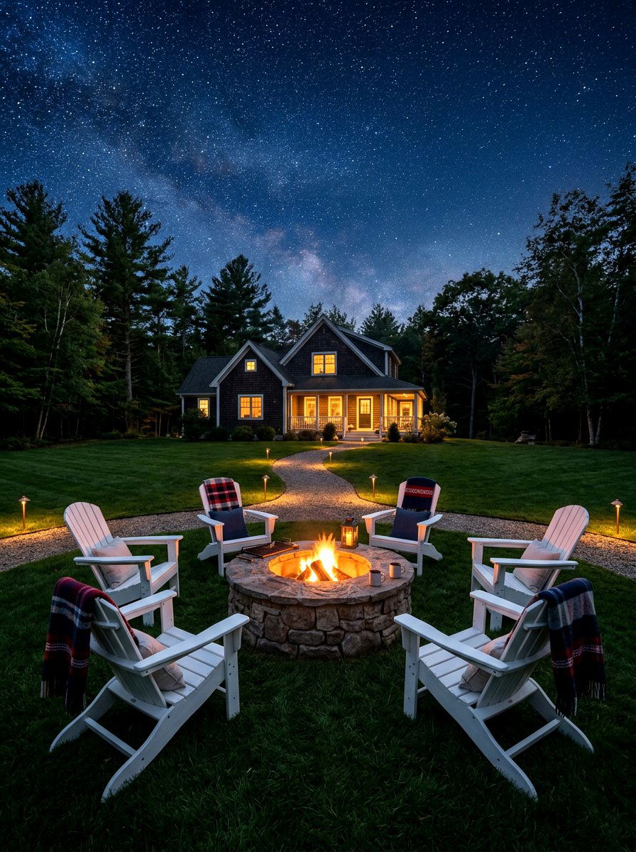 Adirondack Chair Circle - 30 stargazing backyard lounge ideas