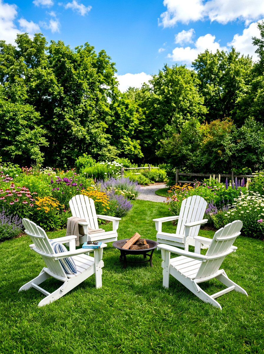 Adirondack Chair Lawn - 30 garden seating ideas