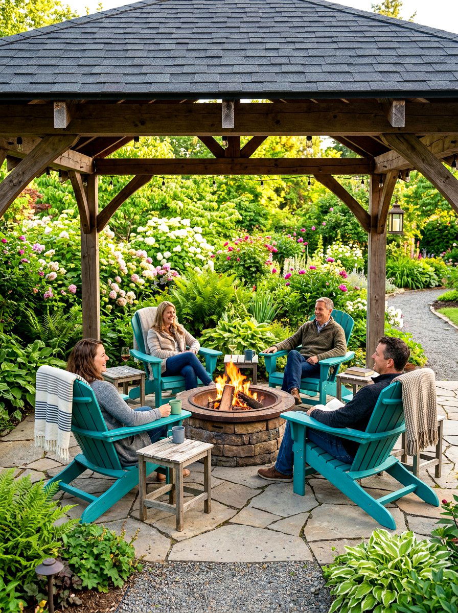 Adirondack Chair Set - 30 gazebo seating ideas