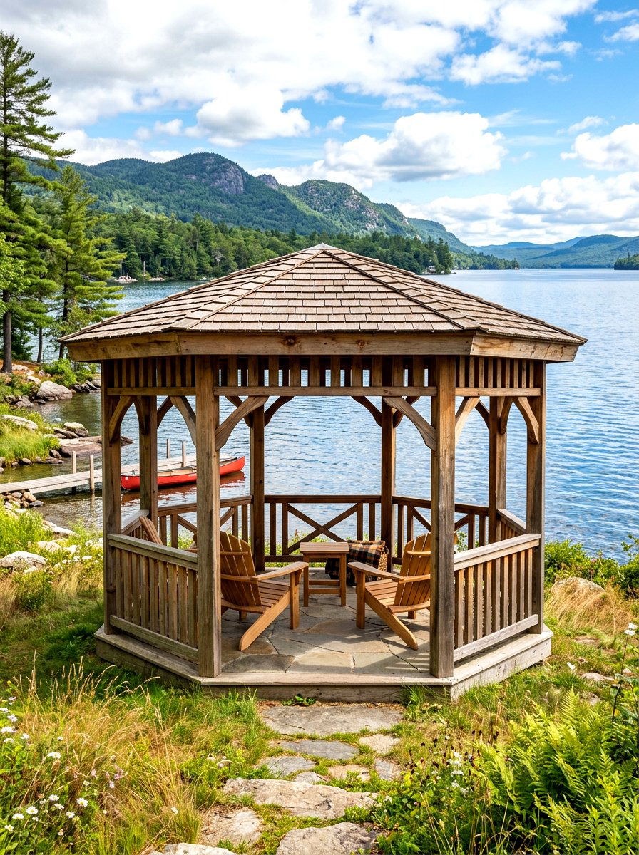 Adirondack Gazebo - 30 rustic gazebo ideas