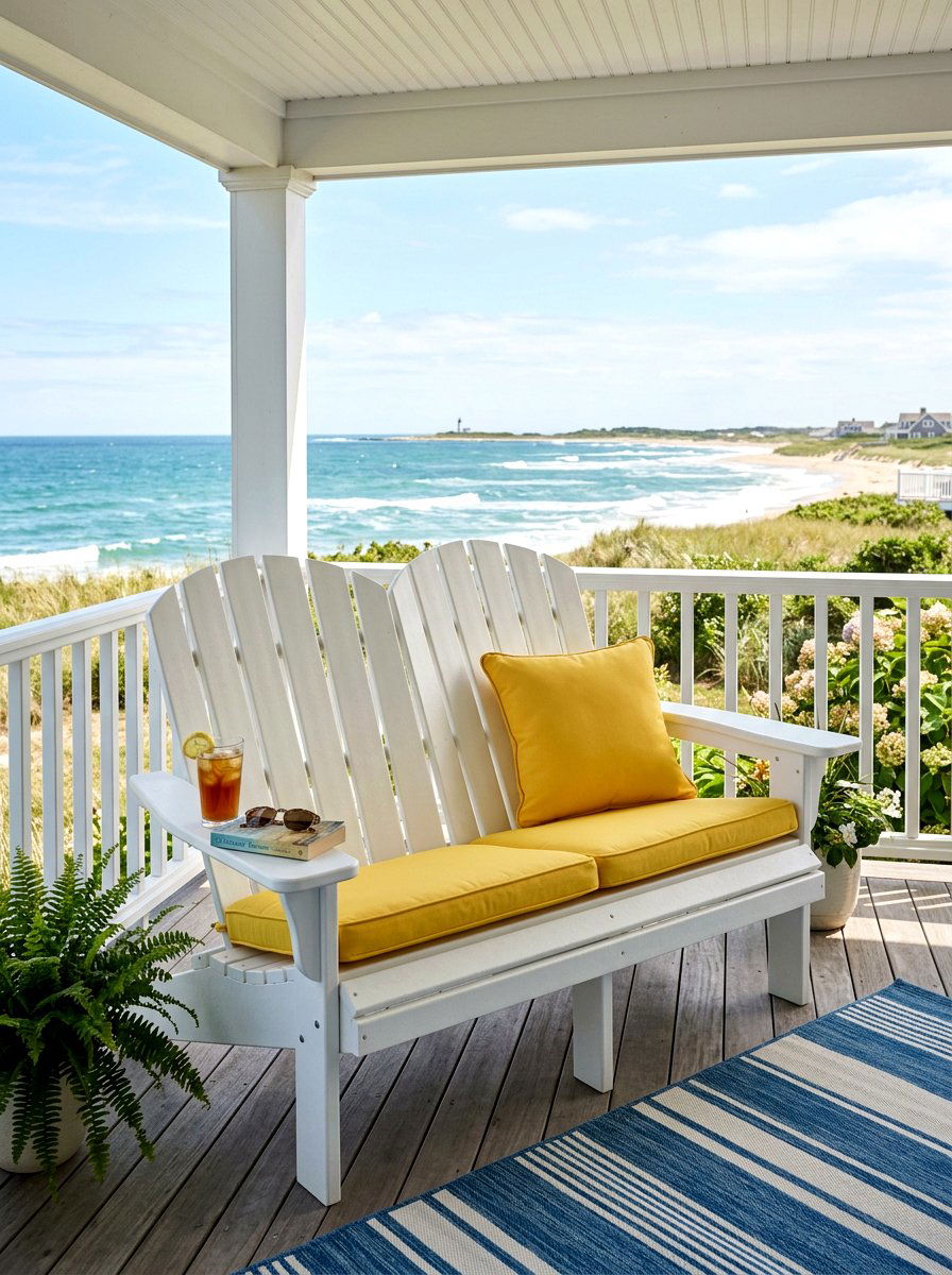 Adirondack Porch Bench - 30 outdoor bench ideas
