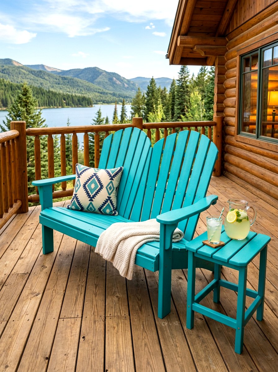 Adirondack Style Bench - 30 front porch bench ideas