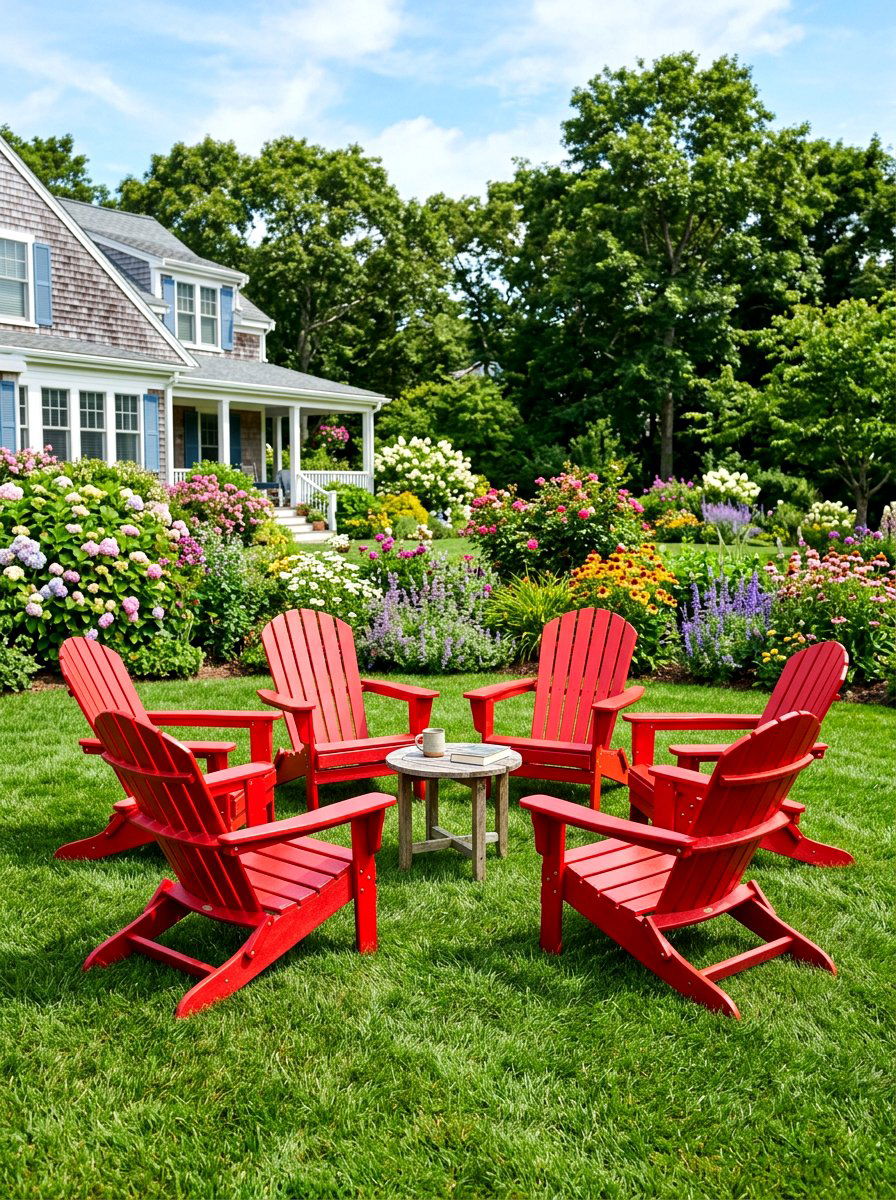 Adirondack chair circle - 30 backyard seating ideas