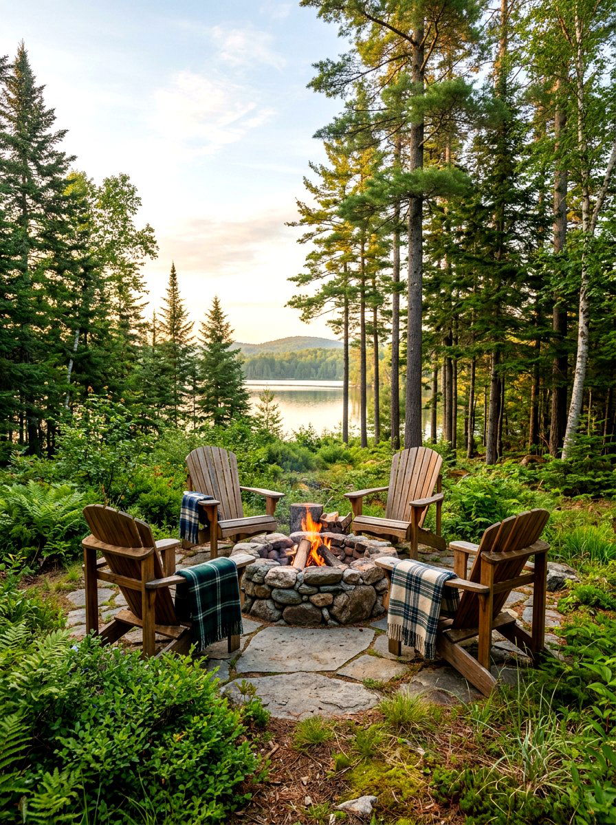 Adirondack chair set - 30 wooden patio furniture ideas
