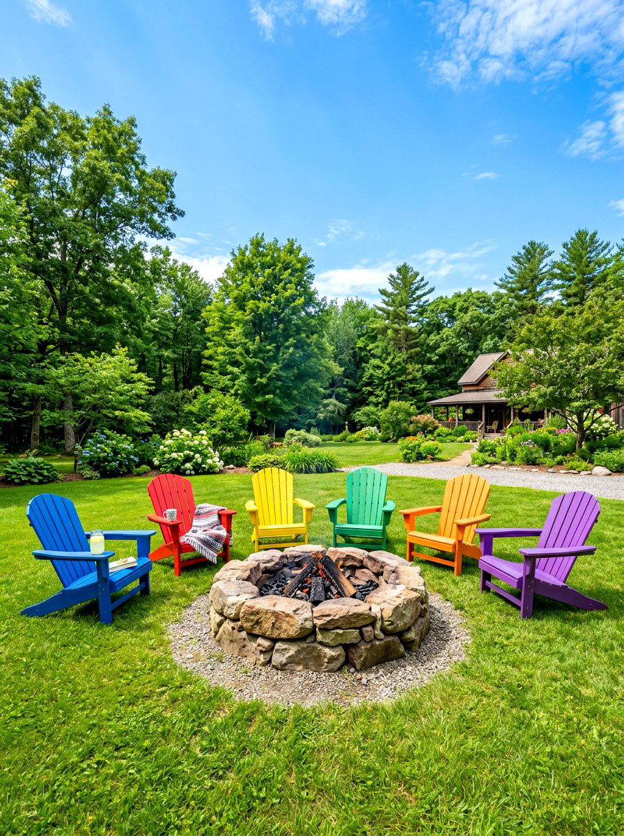 Adirondack chairs with fire pit - 30 patio furniture ideas