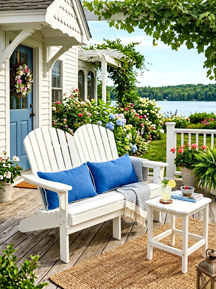 Adirondack porch loveseat - 30 loveseat porch seating ideas