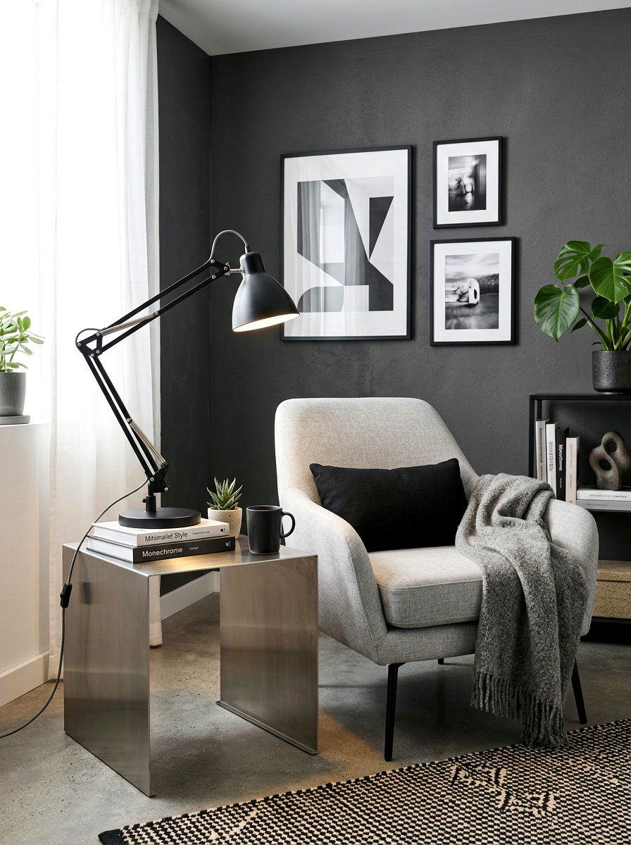Adjustable Black Task Lamp - 30 reading lamp corner ideas