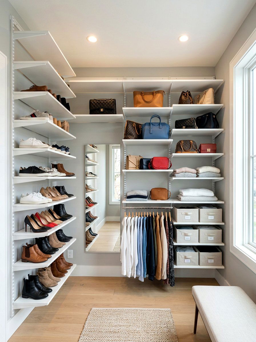 Adjustable Closet Shelving - 30 micro closet organization ideas