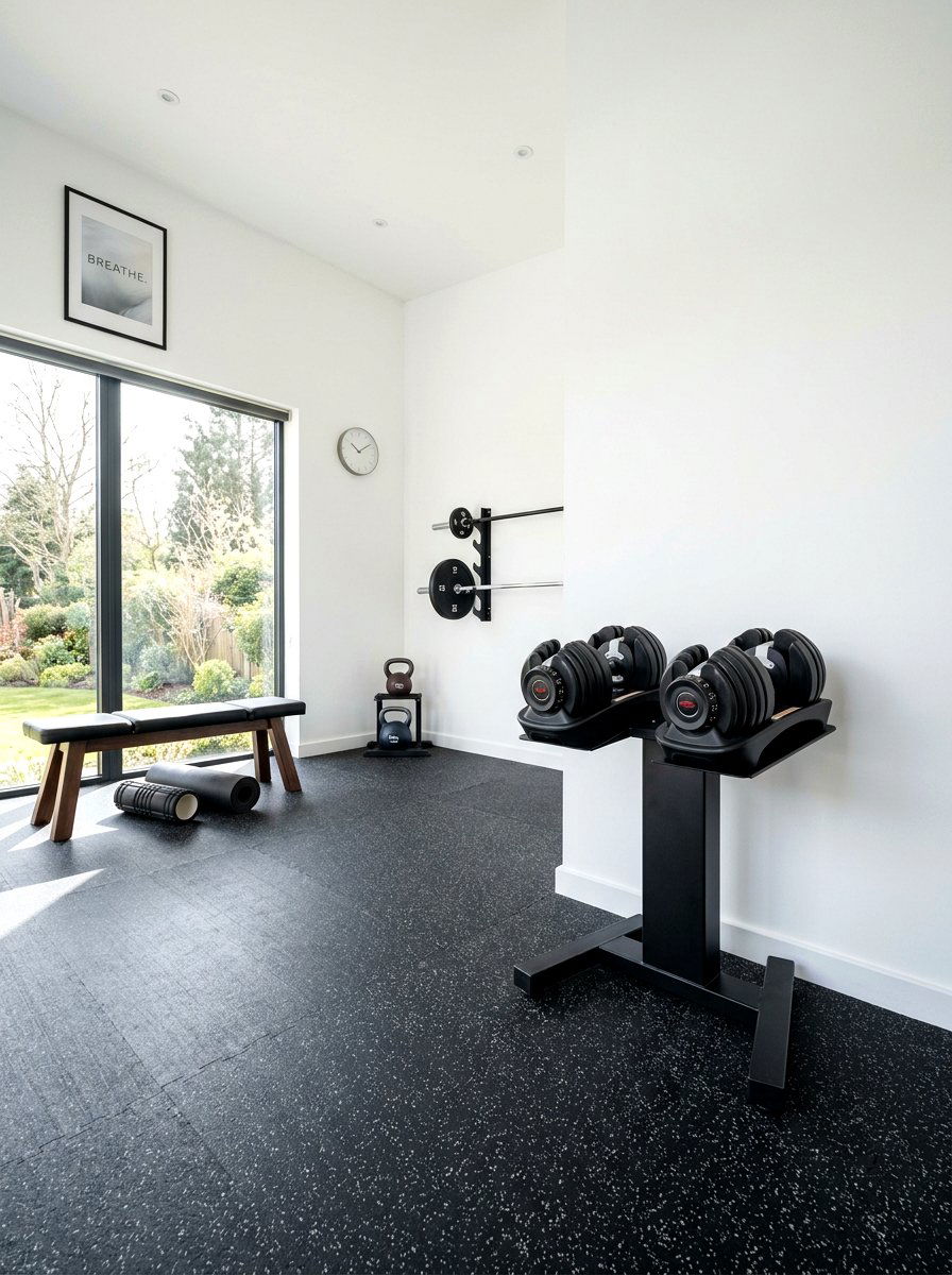 Adjustable Dumbbell Docking Station - 30 dumbbell storage ideas