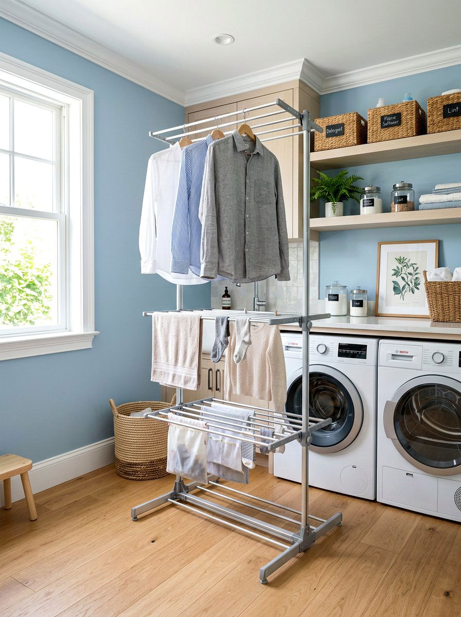 Adjustable Laundry Drying Rack - 30 laundry room drying rack ideas