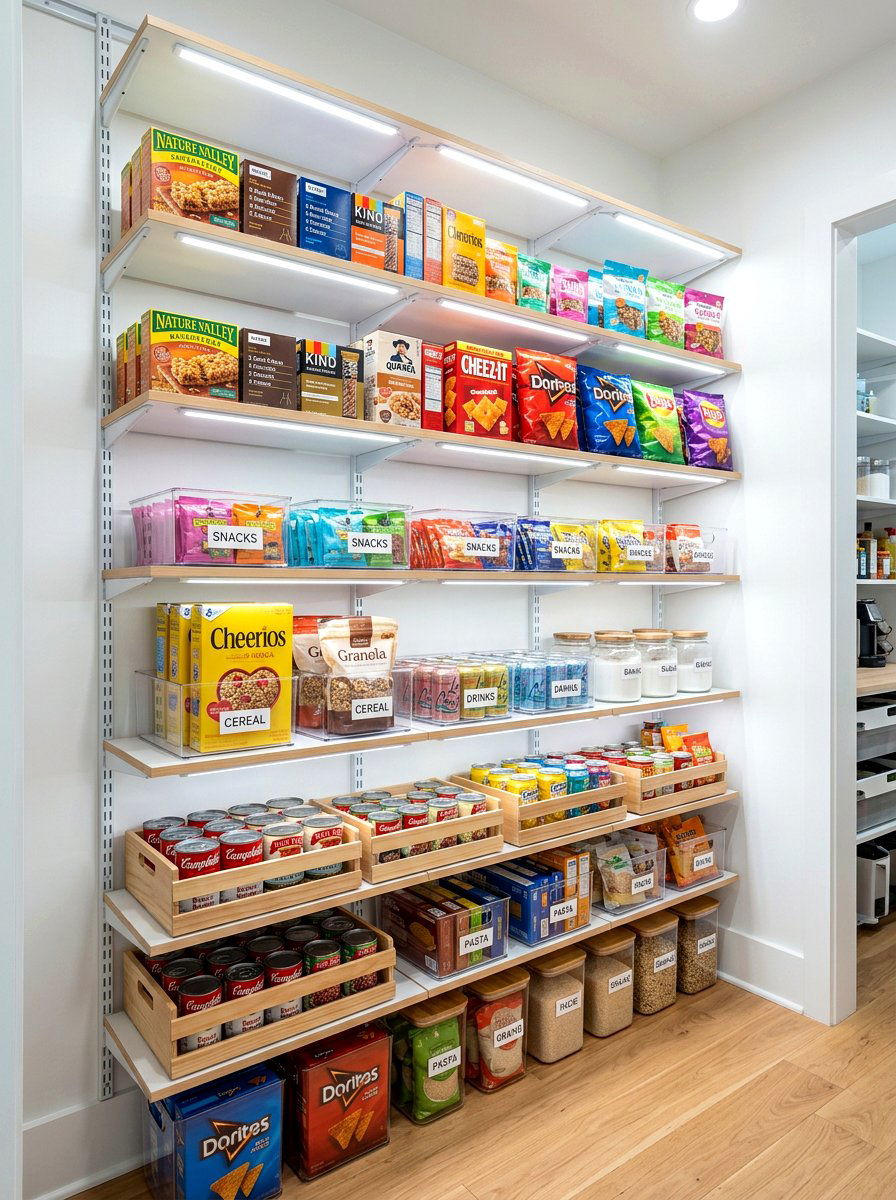 Adjustable Pantry Shelving Track - 30 pantry shelving layout ideas