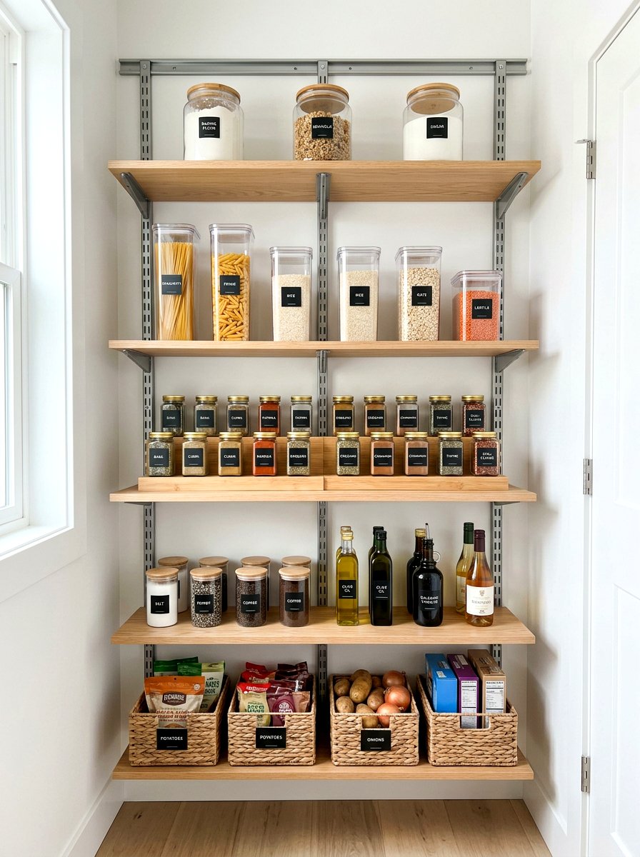 Adjustable Pantry Shelving - 30 baking pantry ideas