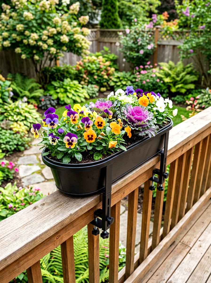 Adjustable Railing Plant Holder - 30 railing planter box ideas