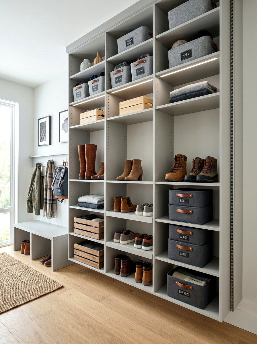Adjustable Shelf Height Layout - 30 organizing a walk in closet ideas