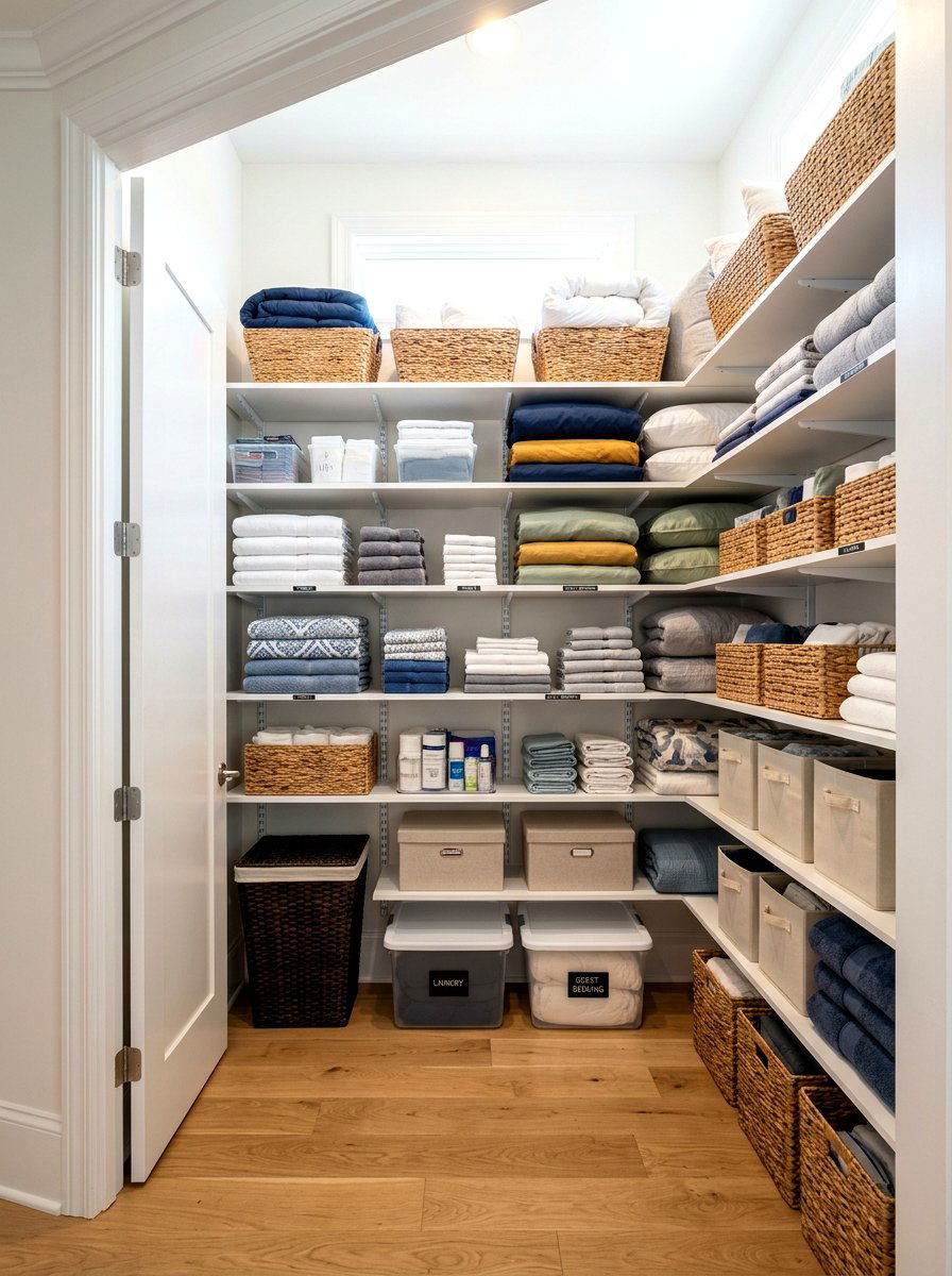 Adjustable Shelving Units - 30 linen closet organization ideas