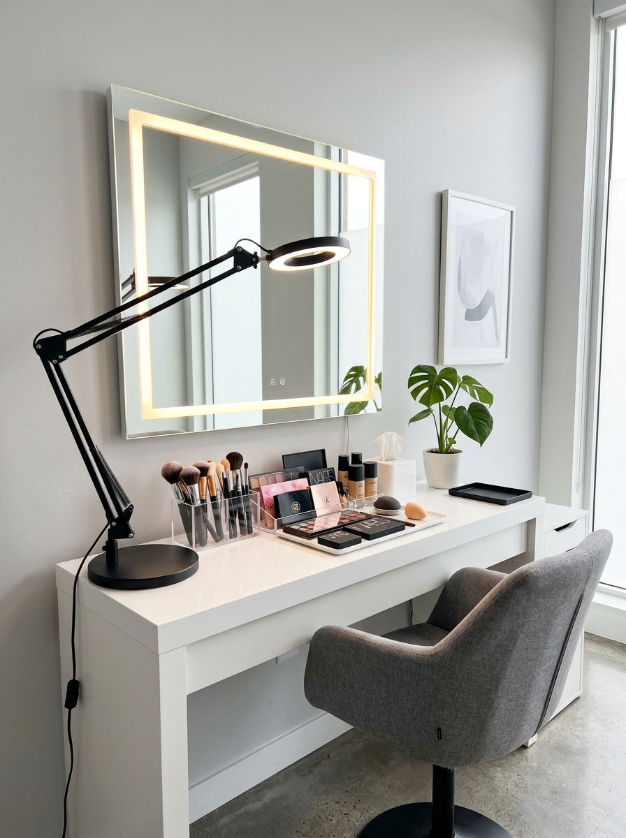 Adjustable Task Lighting - 30 vanity mirror lighting ideas