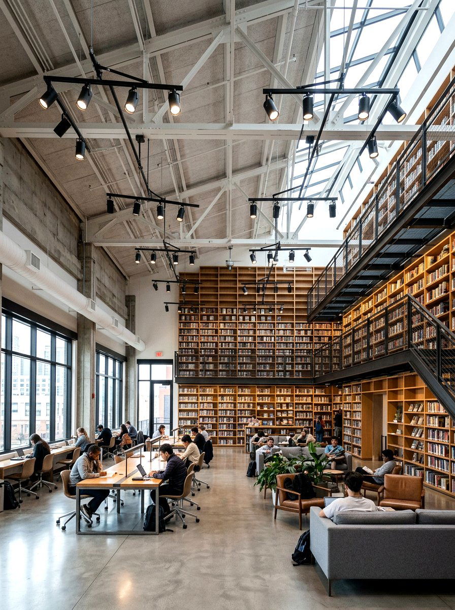 Adjustable Track Lighting - 30 bookshelf lighting ideas