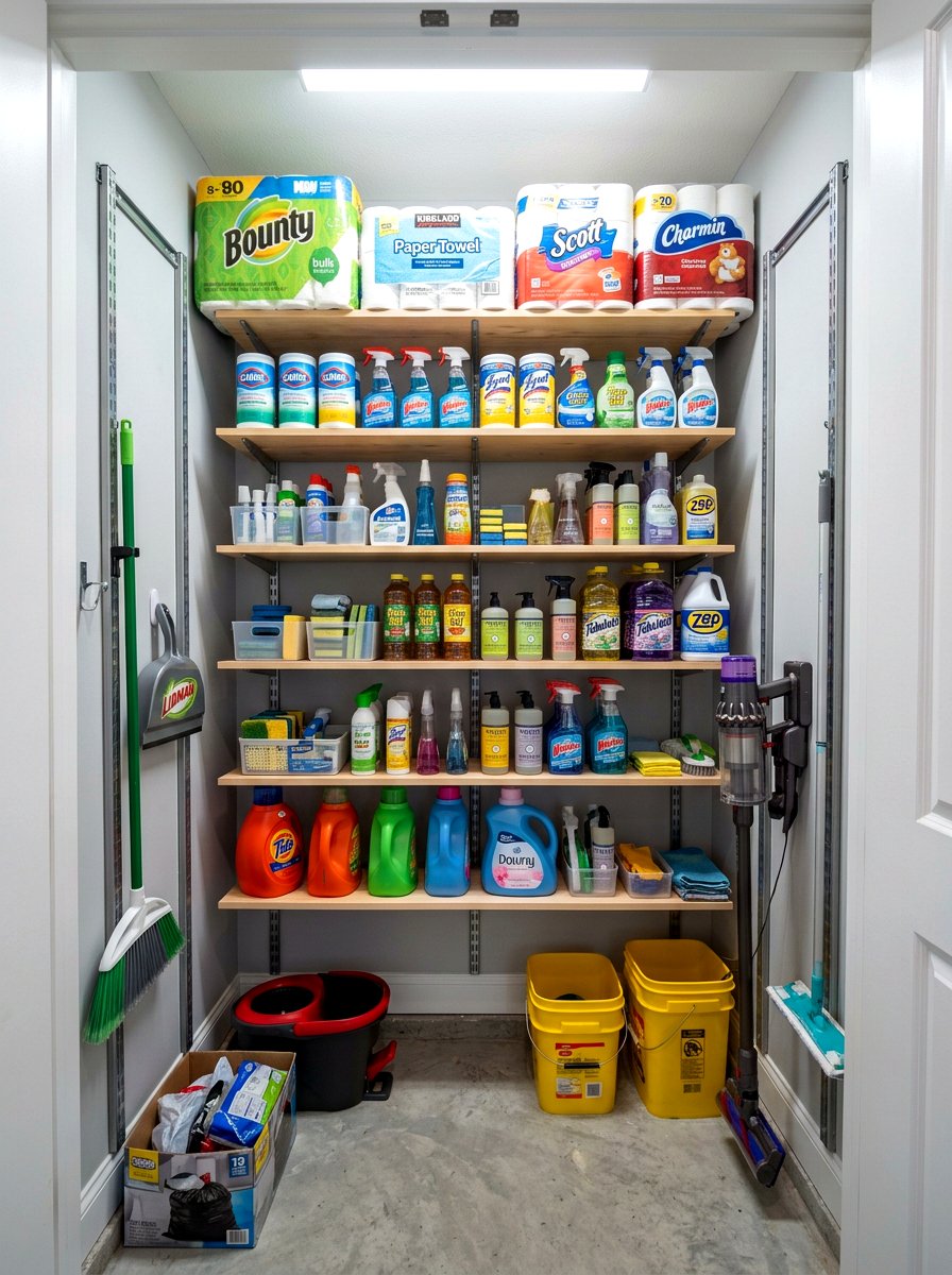 Adjustable Track System - 30 utility closet shelving ideas
